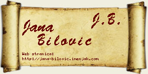 Jana Bilović vizit kartica